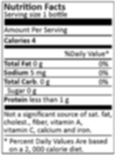Clear Coffee nutritin facts